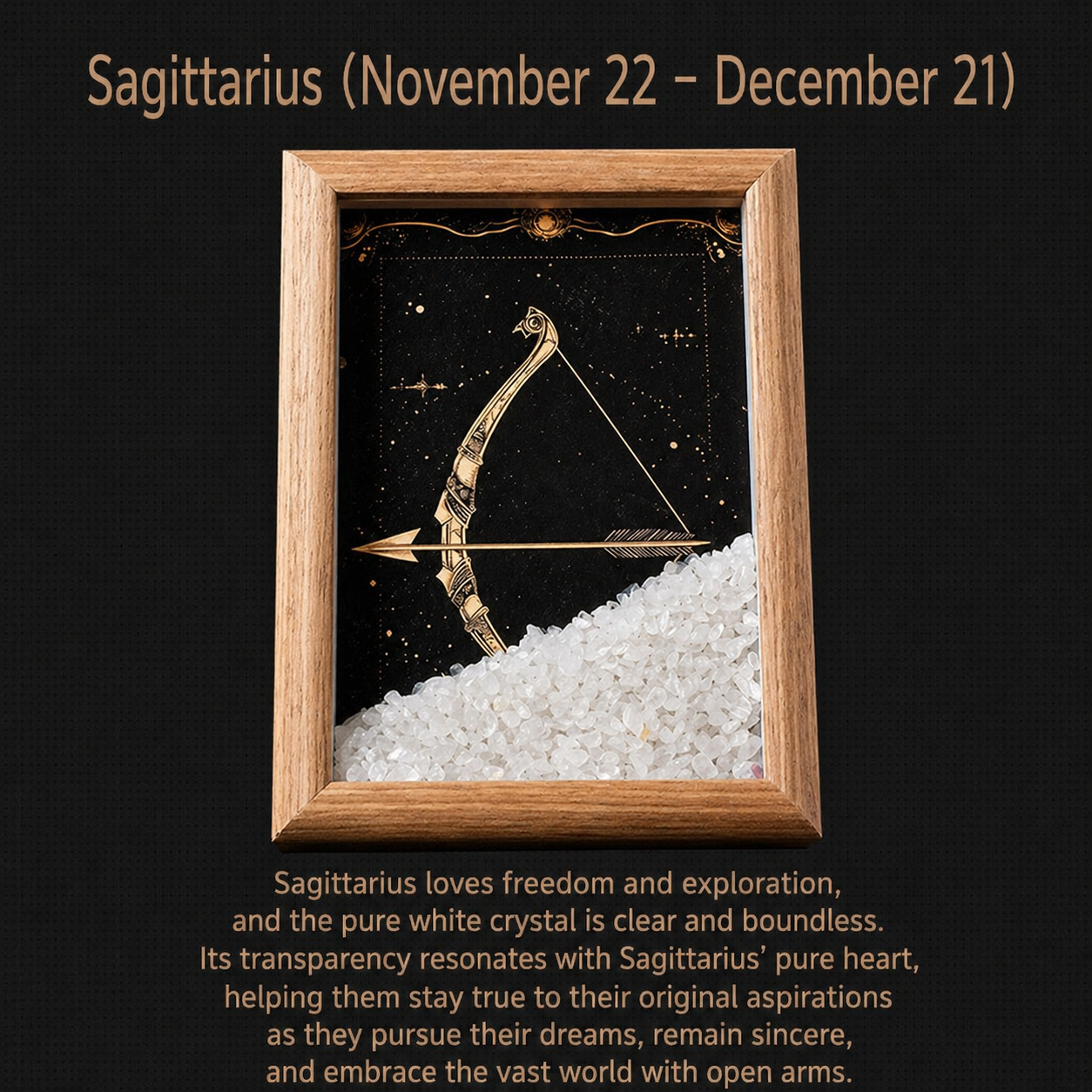 Handcrafted Natural Crystal Zodiac Constellation Frame