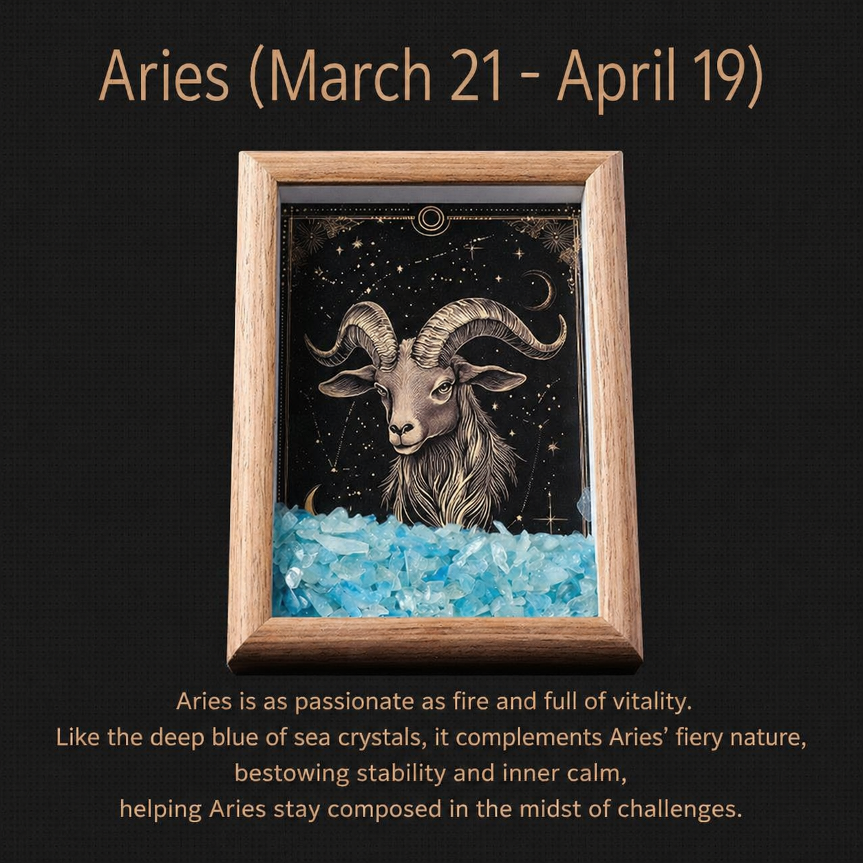 Handcrafted Natural Crystal Zodiac Constellation Frame