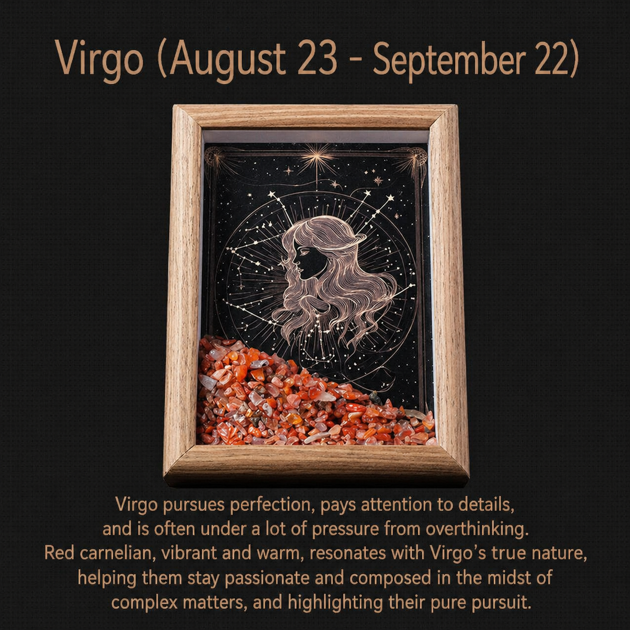 Handcrafted Natural Crystal Zodiac Constellation Frame