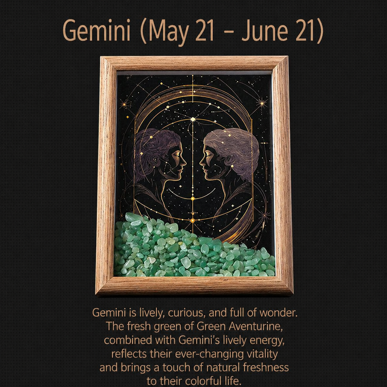 Handcrafted Natural Crystal Zodiac Constellation Frame