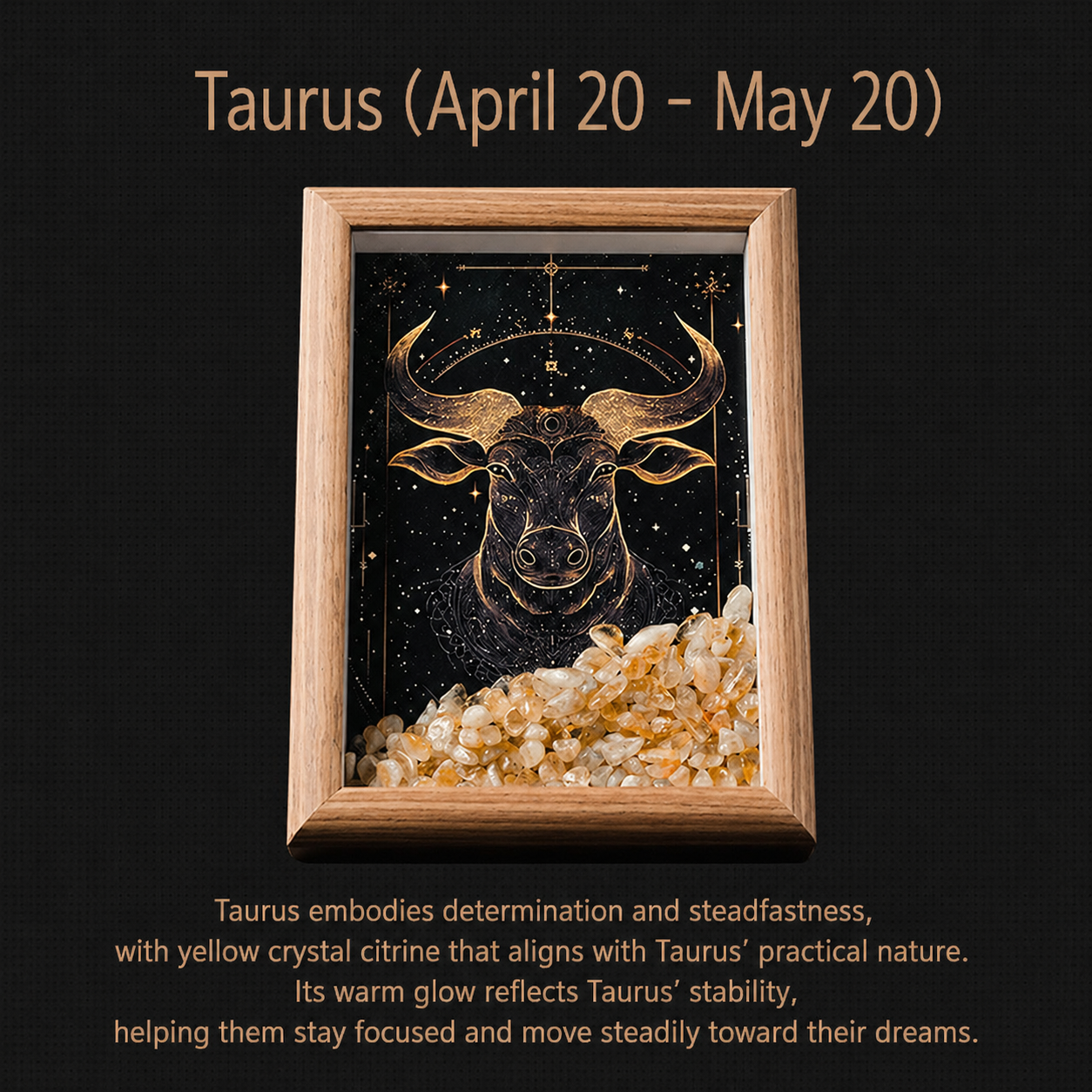 Handcrafted Natural Crystal Zodiac Constellation Frame