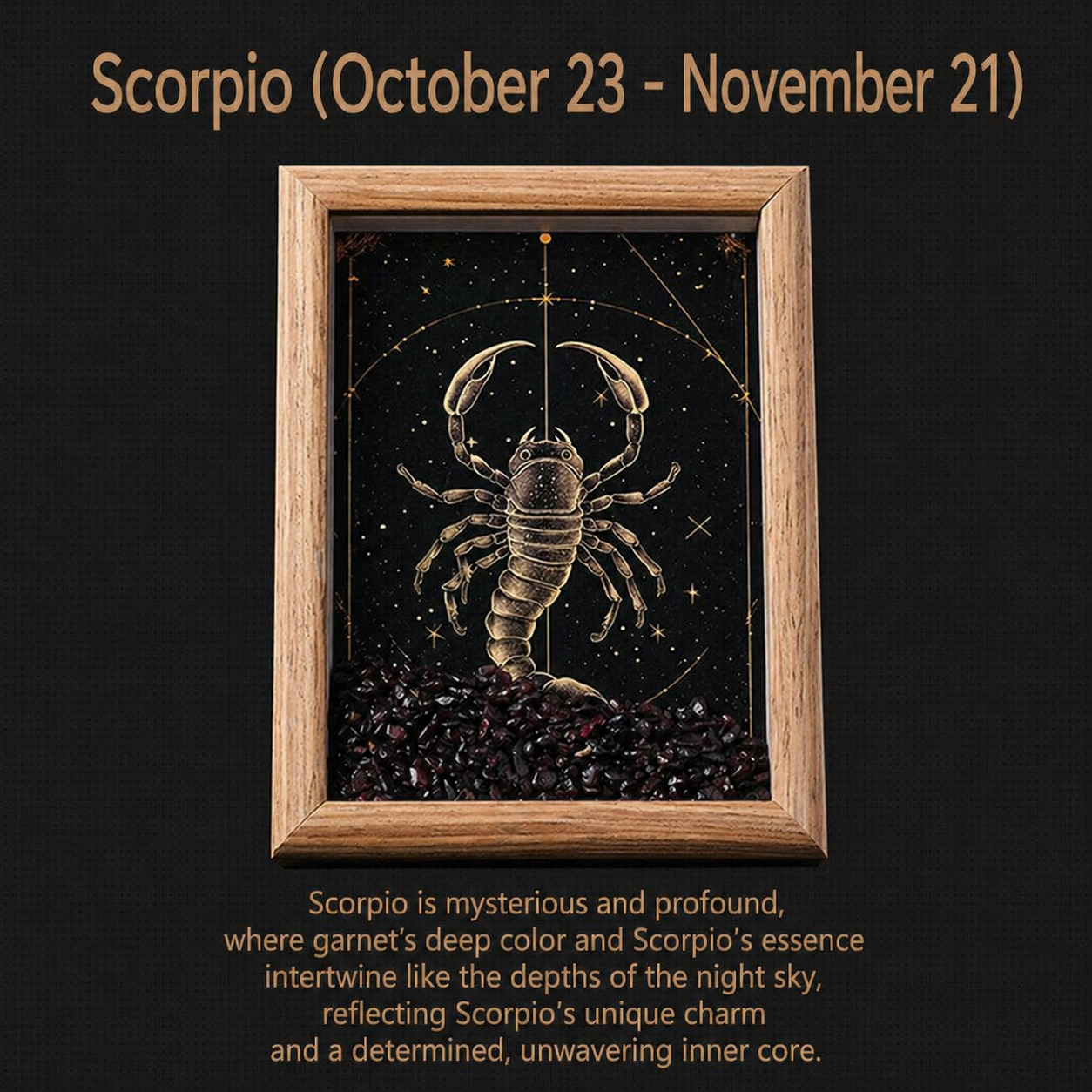 Handcrafted Natural Crystal Zodiac Constellation Frame