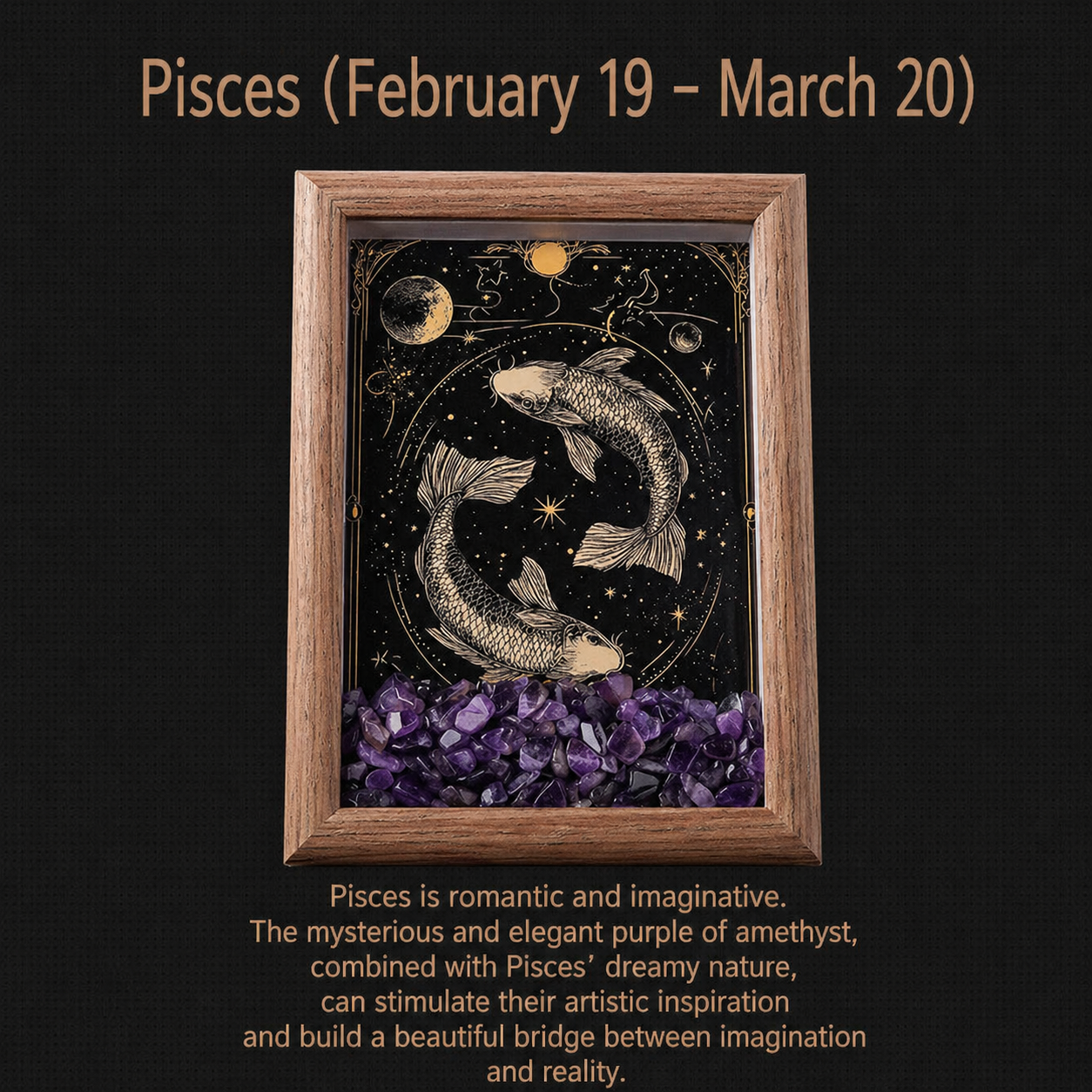 Handcrafted Natural Crystal Zodiac Constellation Frame